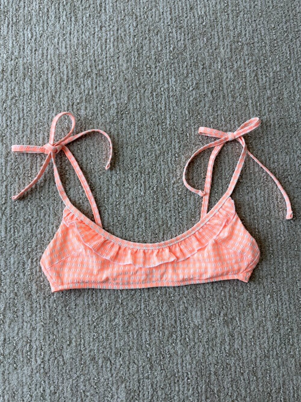 Gingham Print Bikini Top